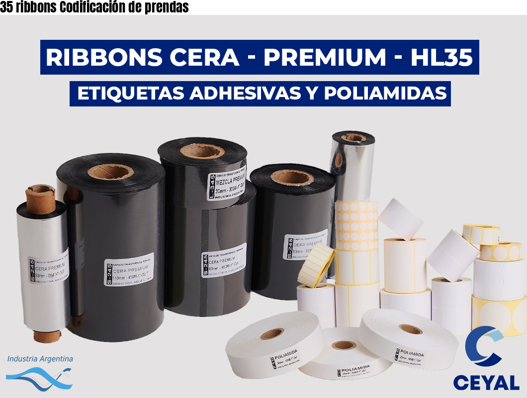 35 ribbons Codificación de prendas