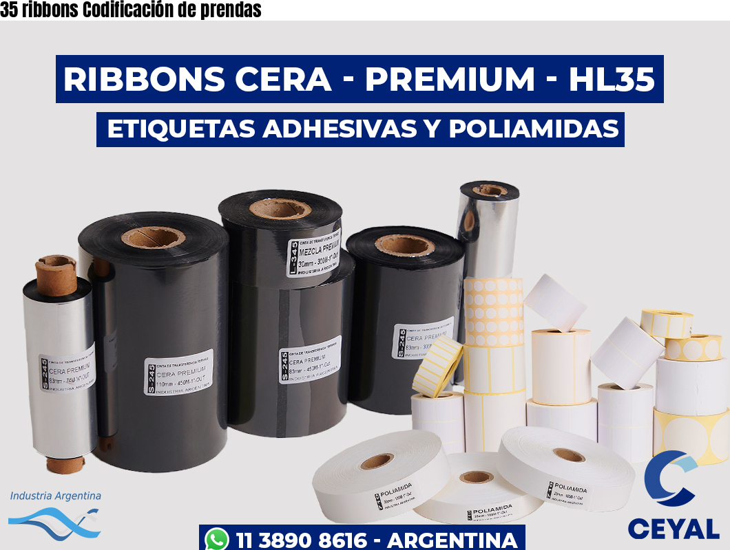 35 ribbons Codificación de prendas