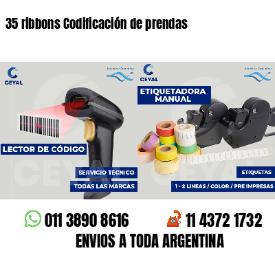 35 ribbons Codificación de prendas