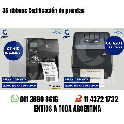 35 ribbons Codificación de prendas
