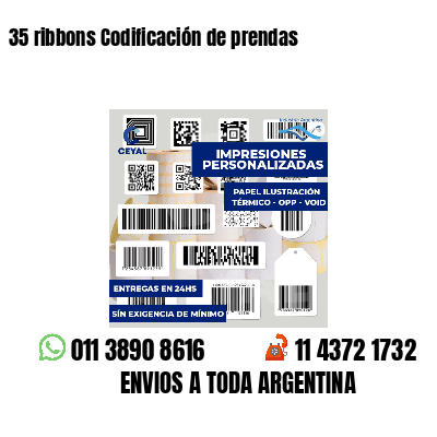 35 ribbons Codificación de prendas