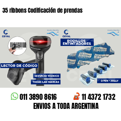 35 ribbons Codificación de prendas