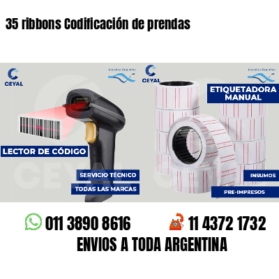 35 ribbons Codificación de prendas