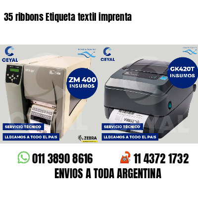 35 ribbons Etiqueta textil imprenta