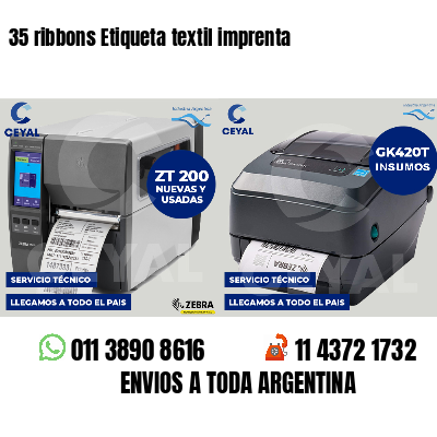 35 ribbons Etiqueta textil imprenta
