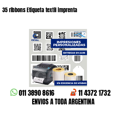 35 ribbons Etiqueta textil imprenta
