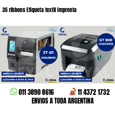35 ribbons Etiqueta textil imprenta