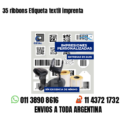 35 ribbons Etiqueta textil imprenta