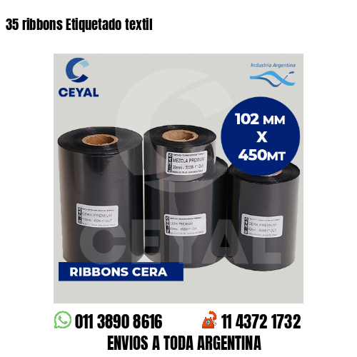 35 ribbons Etiquetado textil