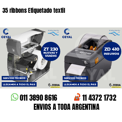 35 ribbons Etiquetado textil