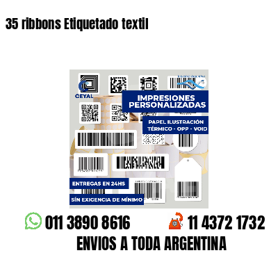 35 ribbons Etiquetado textil