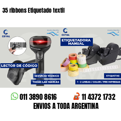 35 ribbons Etiquetado textil