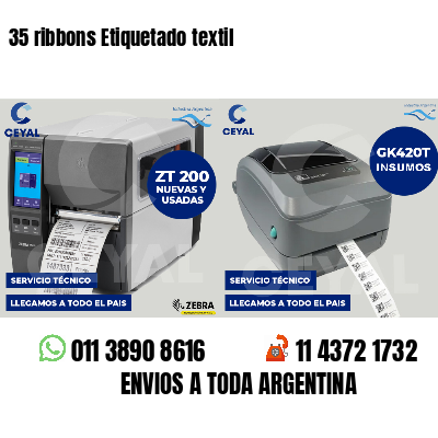 35 ribbons Etiquetado textil