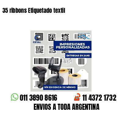 35 ribbons Etiquetado textil