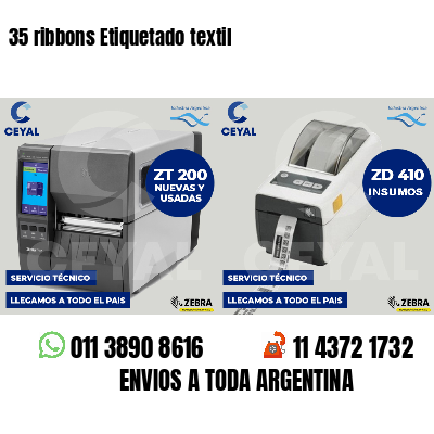 35 ribbons Etiquetado textil