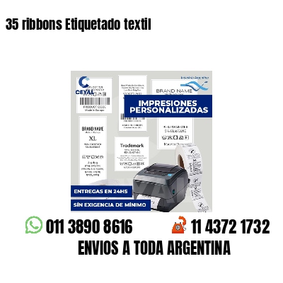35 ribbons Etiquetado textil