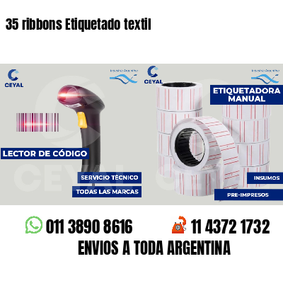 35 ribbons Etiquetado textil