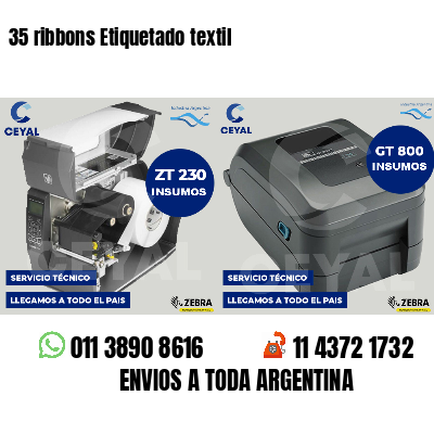 35 ribbons Etiquetado textil