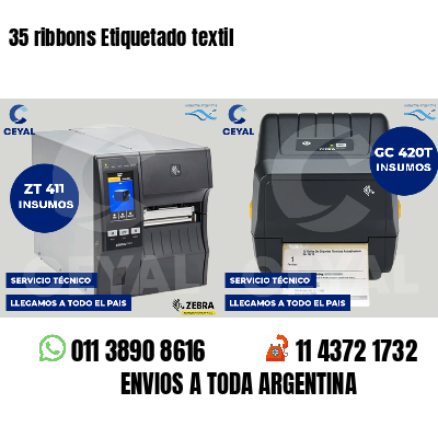 35 ribbons Etiquetado textil