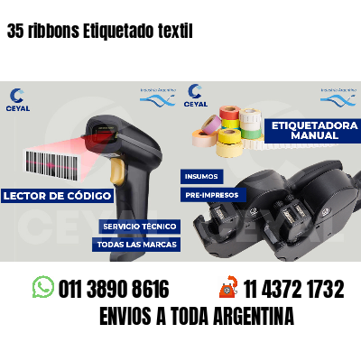 35 ribbons Etiquetado textil