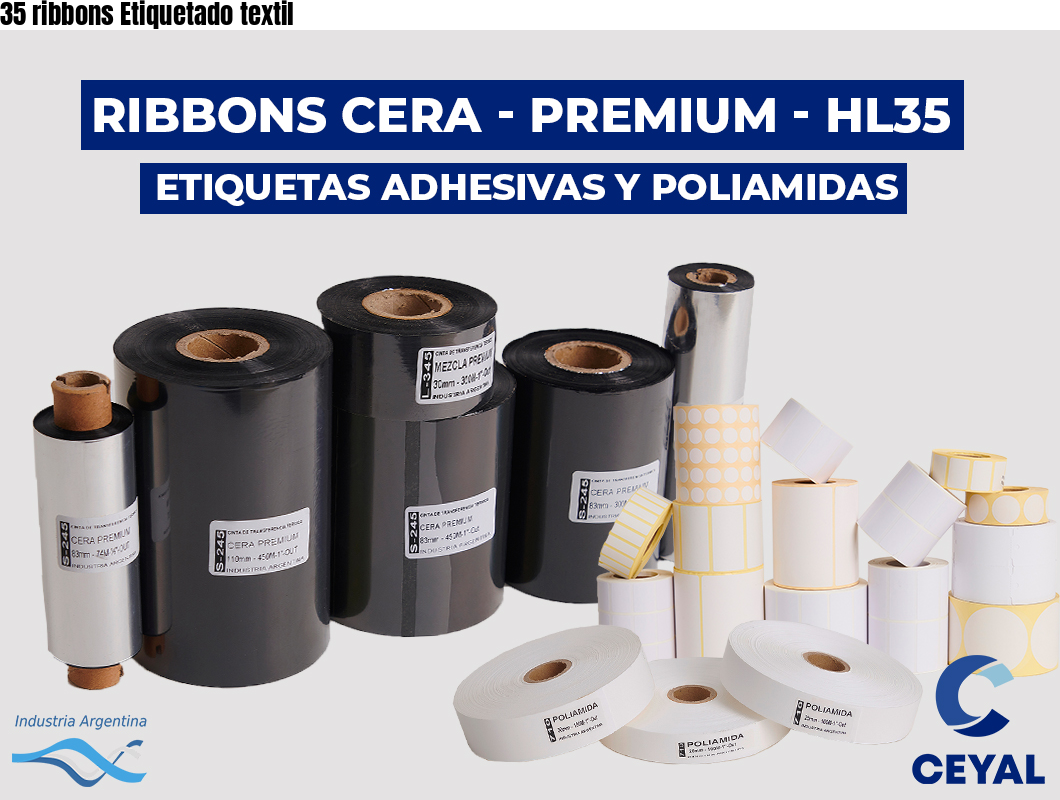 35 ribbons Etiquetado textil