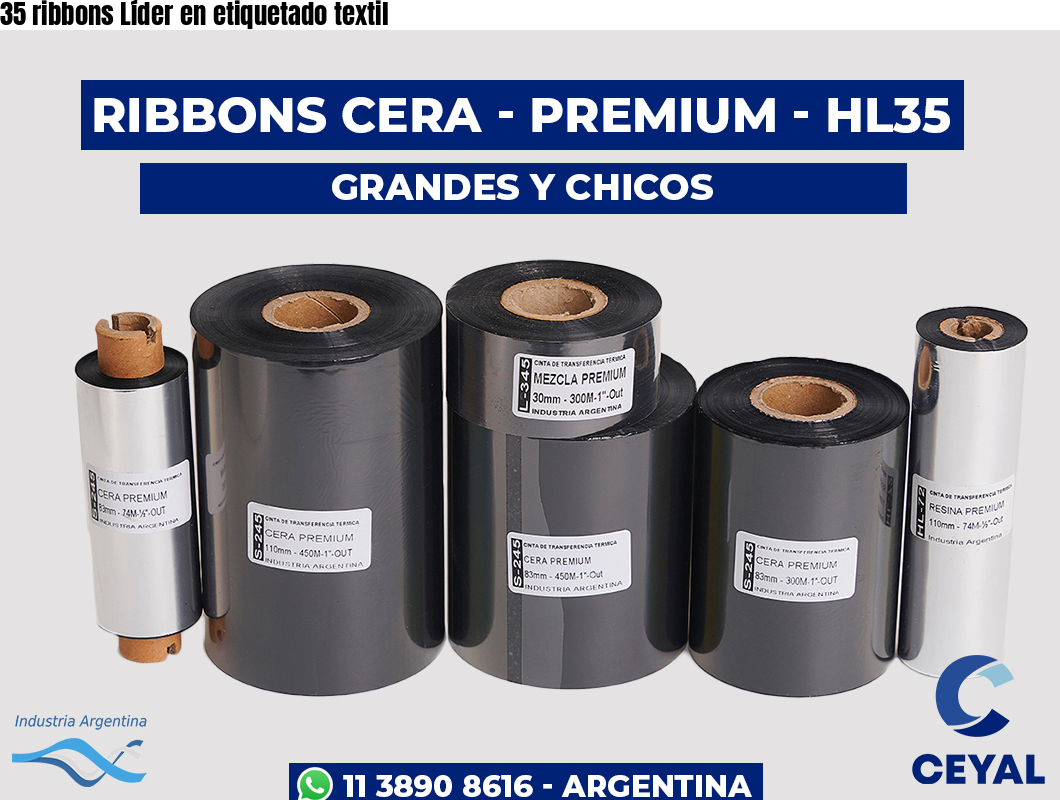 35 ribbons Líder en etiquetado textil