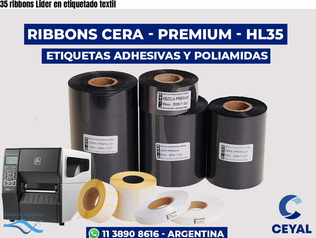 35 ribbons Líder en etiquetado textil
