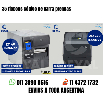 35 ribbons código de barra prendas
