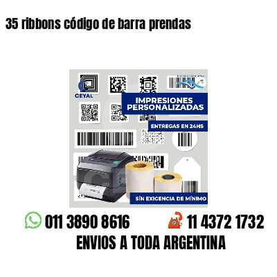 35 ribbons código de barra prendas