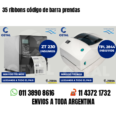 35 ribbons código de barra prendas