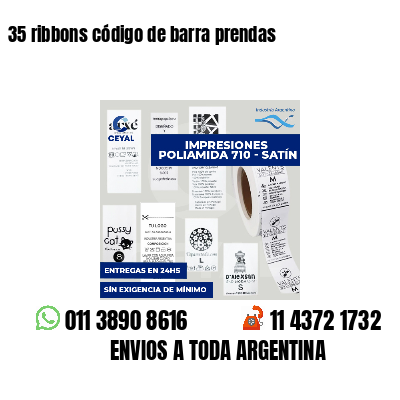 35 ribbons código de barra prendas