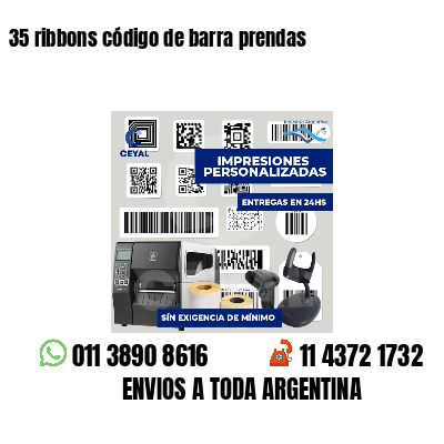 35 ribbons código de barra prendas