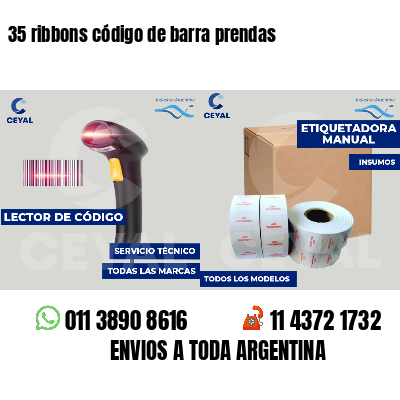 35 ribbons código de barra prendas