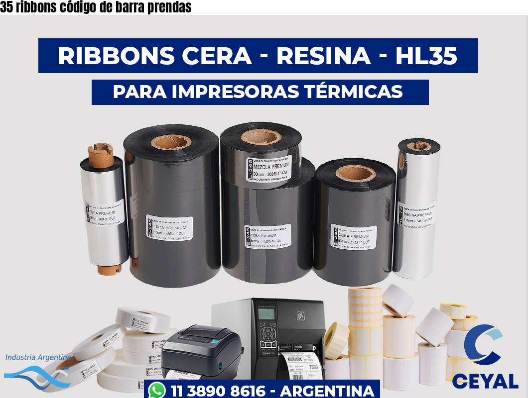 35 ribbons código de barra prendas