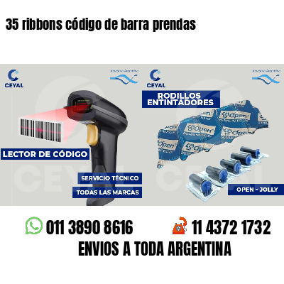 35 ribbons código de barra prendas