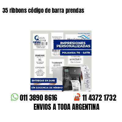 35 ribbons código de barra prendas