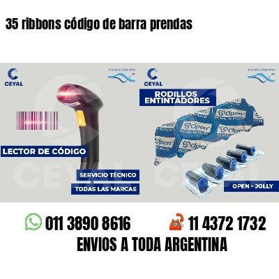 35 ribbons código de barra prendas