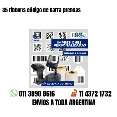 35 ribbons código de barra prendas