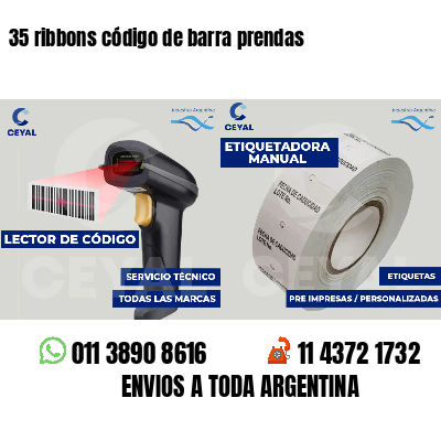 35 ribbons código de barra prendas
