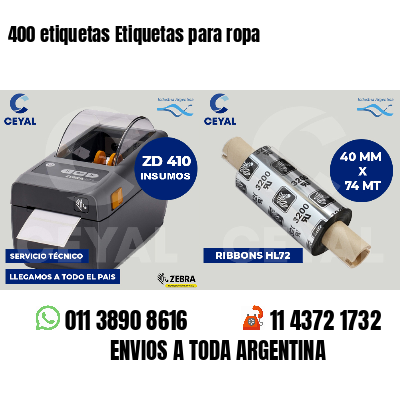 400 etiquetas Etiquetas para ropa