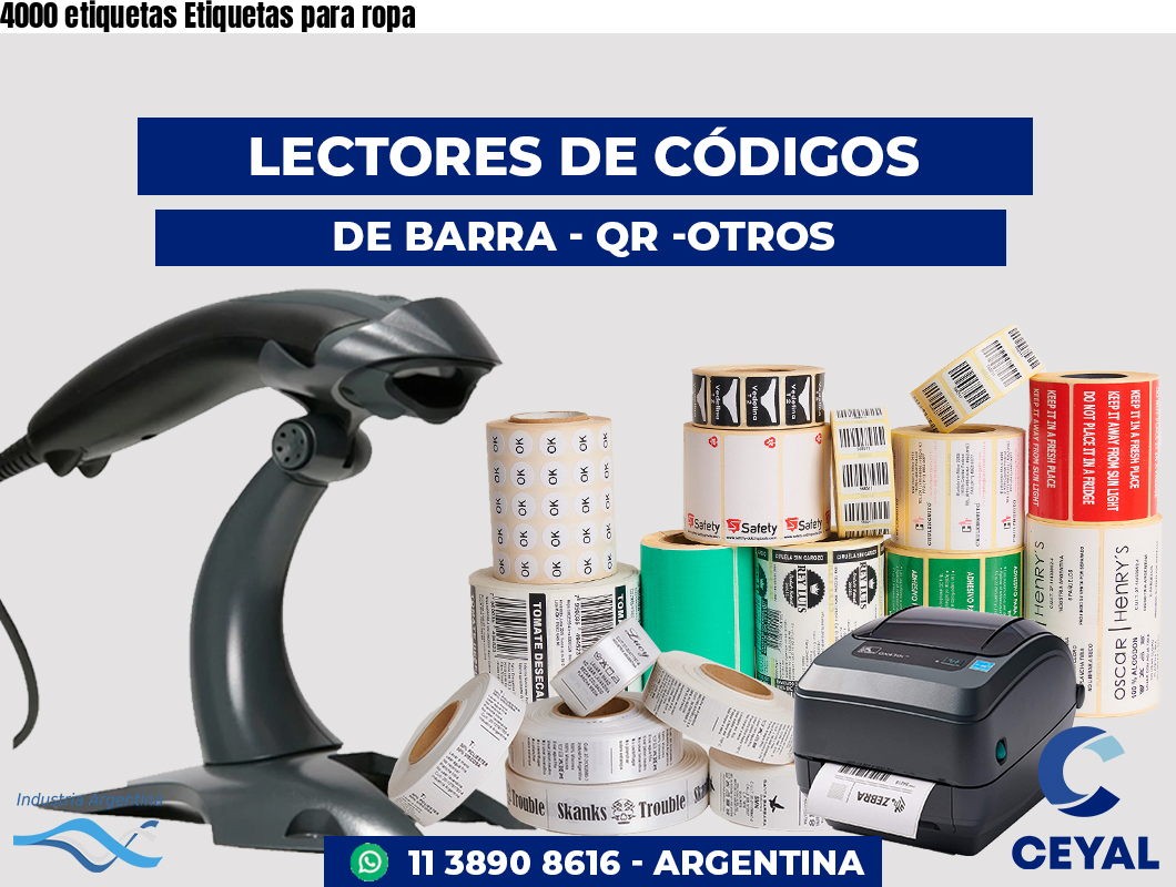4000 etiquetas Etiquetas para ropa