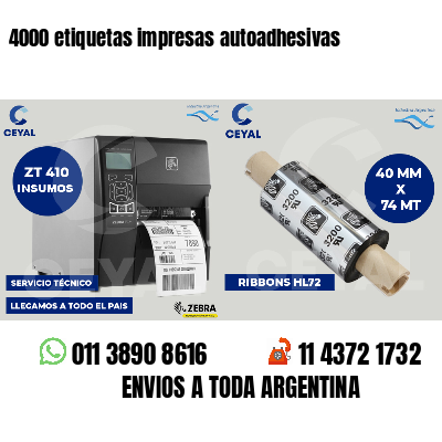 4000 etiquetas impresas autoadhesivas
