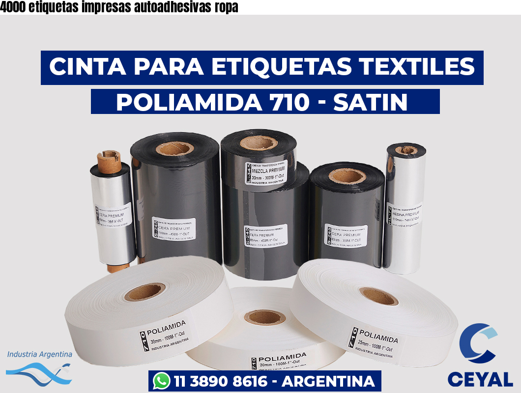 4000 etiquetas impresas autoadhesivas ropa