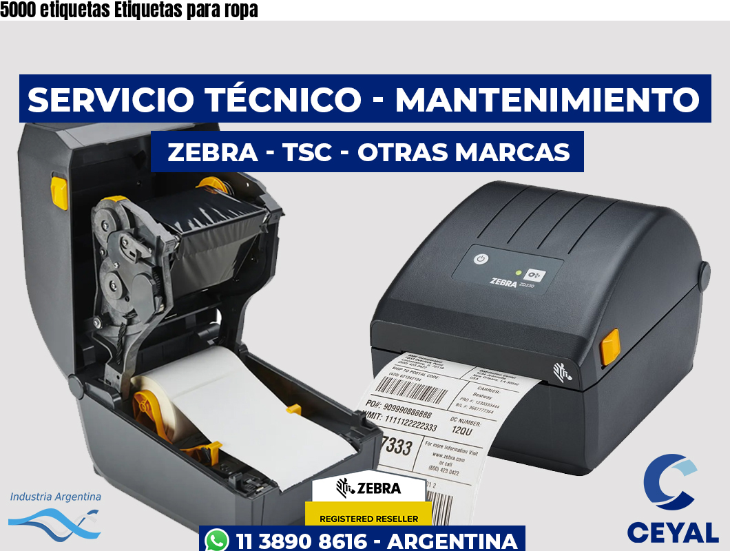 5000 etiquetas Etiquetas para ropa