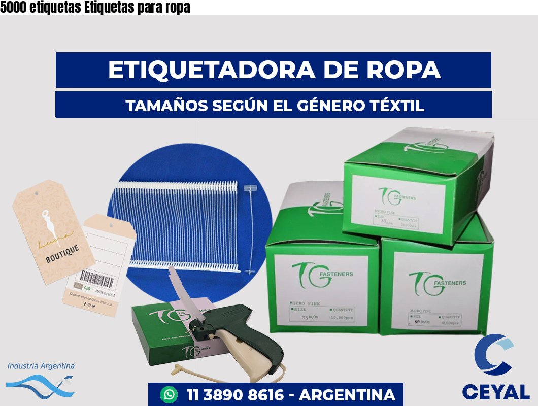 5000 etiquetas Etiquetas para ropa