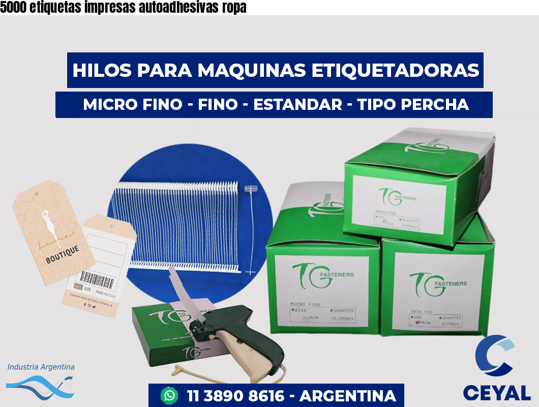 5000 etiquetas impresas autoadhesivas ropa