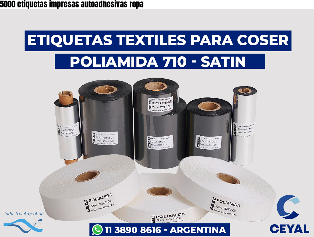 5000 etiquetas impresas autoadhesivas ropa