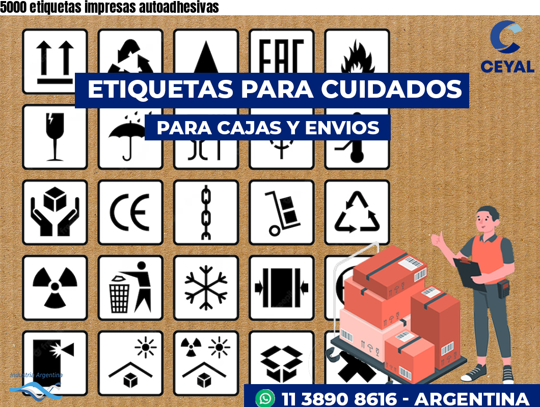 5000 etiquetas impresas autoadhesivas