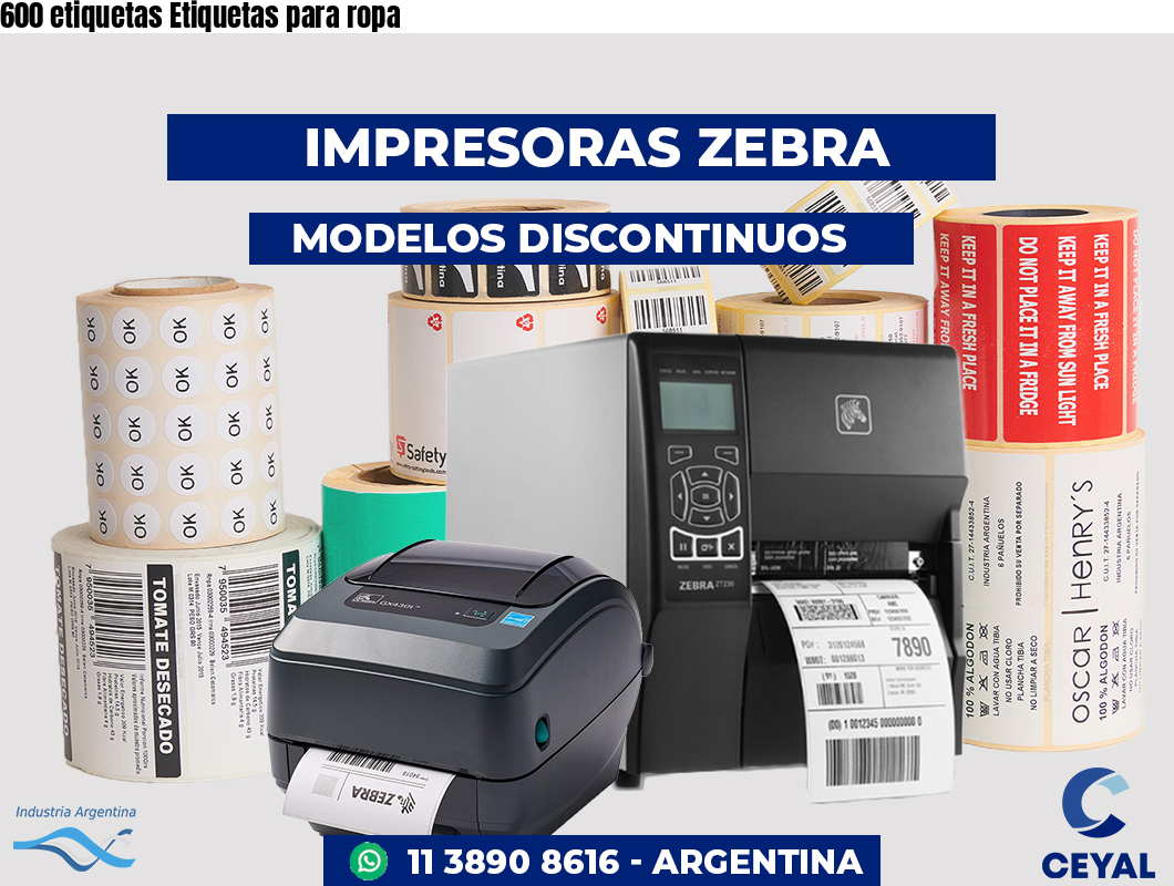 600 etiquetas Etiquetas para ropa