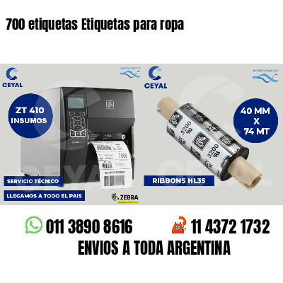 700 etiquetas Etiquetas para ropa